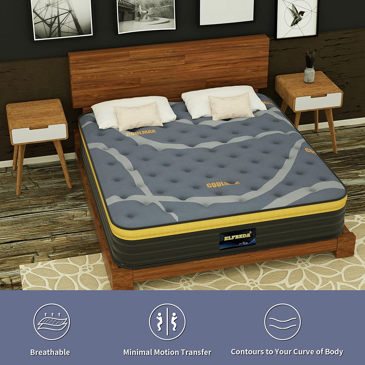 12 Inch Full Hybrid Mattress | Firm Pillow Top with Memory Foam & Pocket Springs | Supportive, Pressure Relief