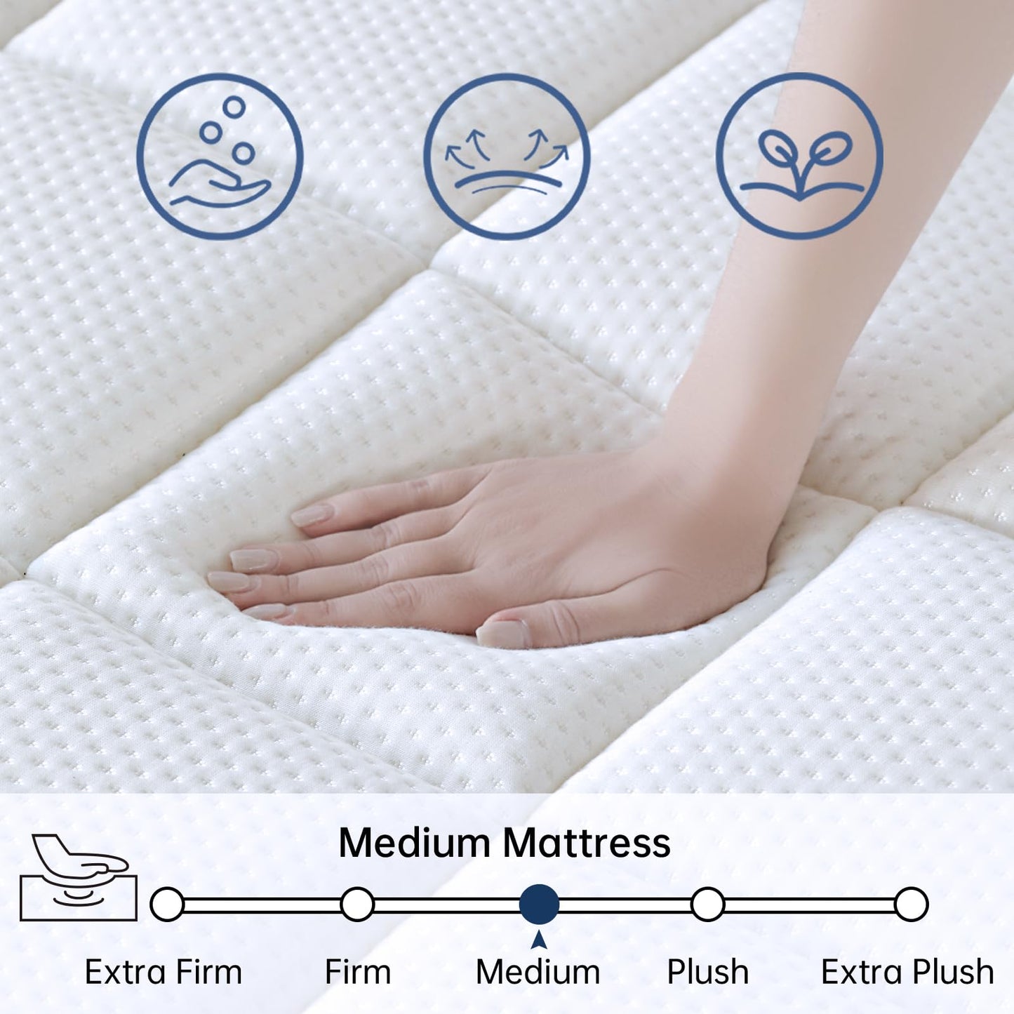 10 Inch Queen Size Memory Foam Mattress in a Box, Pressure Relief & Motion Isolation, Plush White, CertiPUR-US Certified