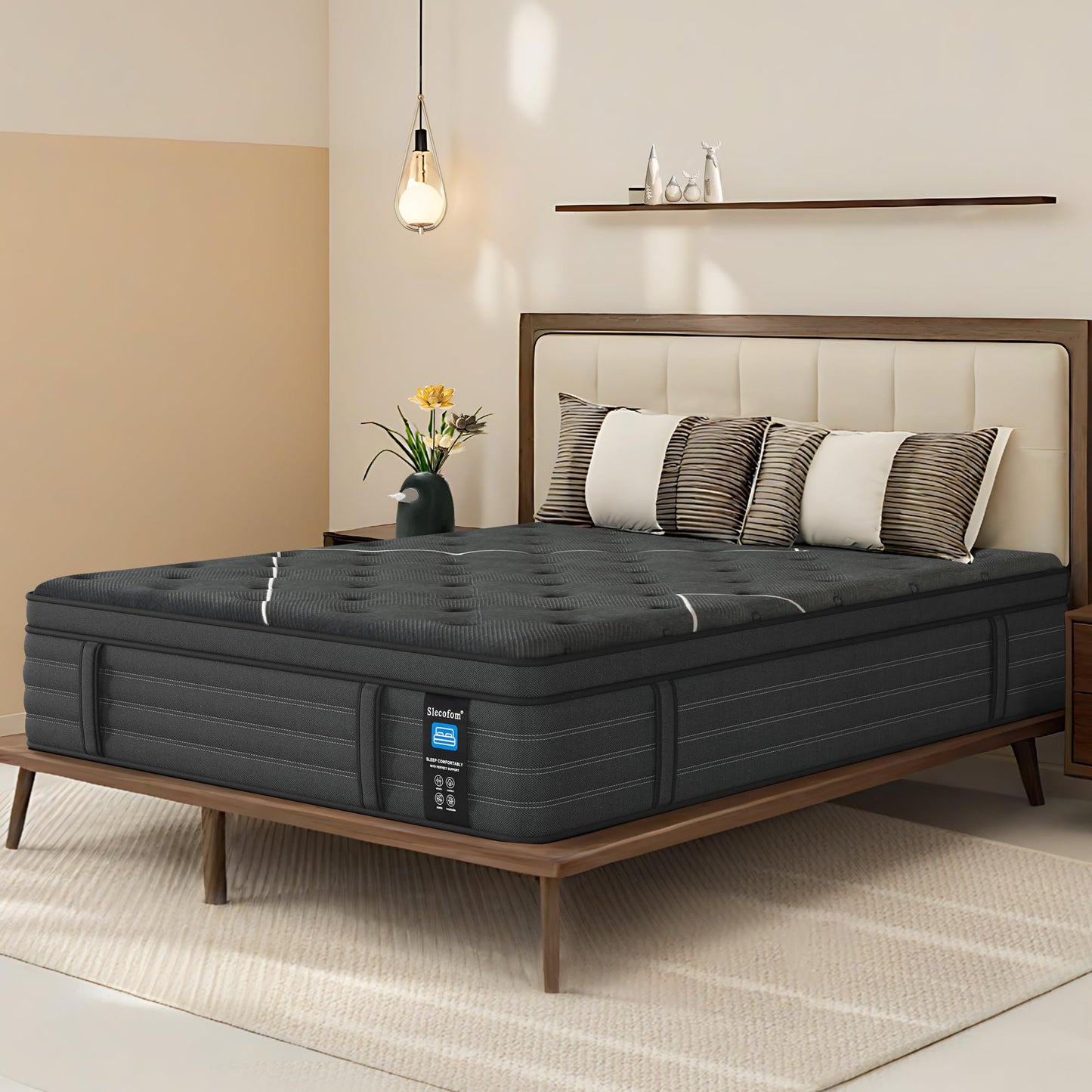 14 Inch King Hybrid Mattress | Extra Firm Gel Memory Foam | Flippable Dual Side, Lumbar & Hip Support | Fiberglass Free, CertiPUR-US Certified