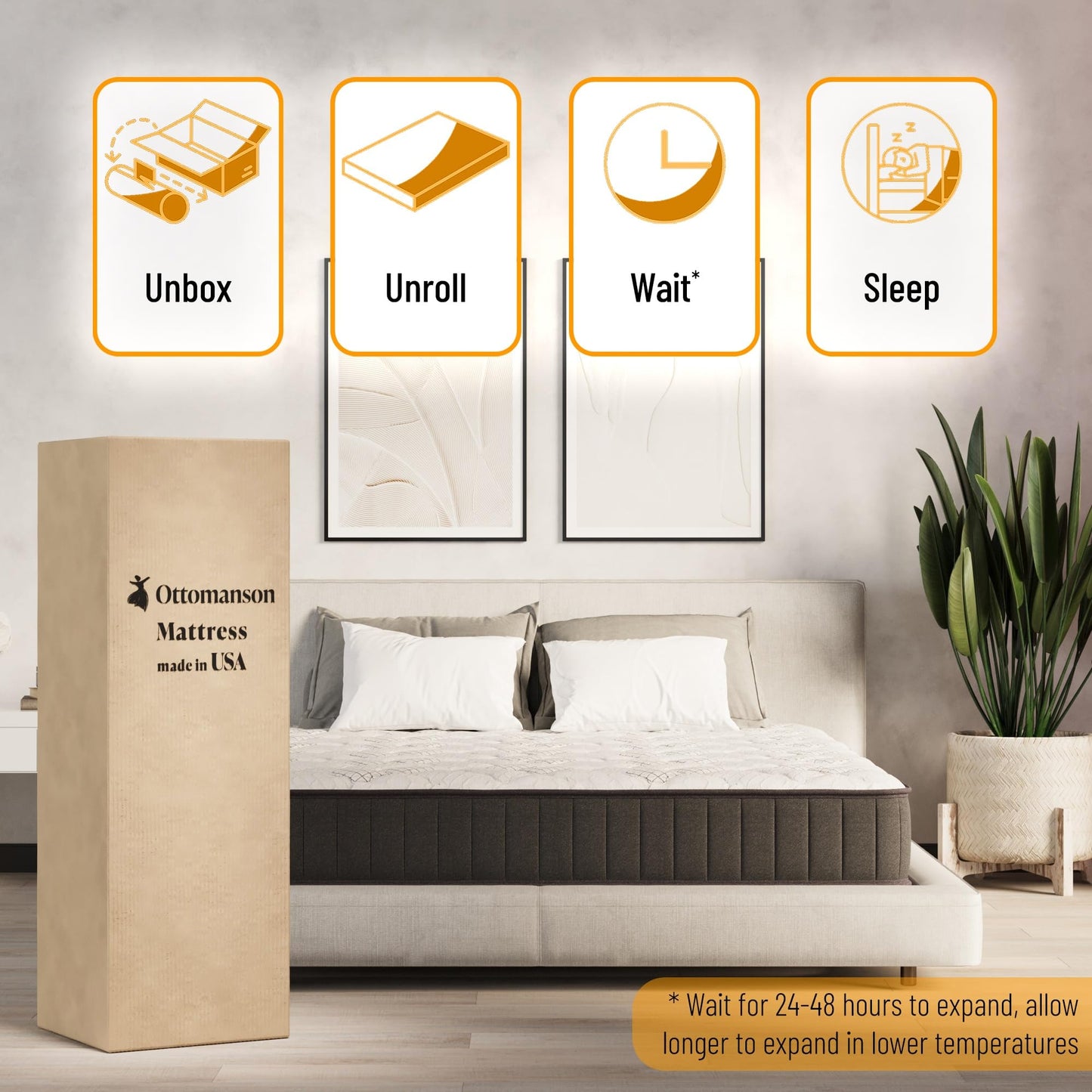 12 Inch Queen Size Hybrid Mattress in a Box, Firm Bed with Antistatic Quilted Cover, Pocketed Coils & CertiPUR-US Foam, Made in USA, Fiberglass-Free