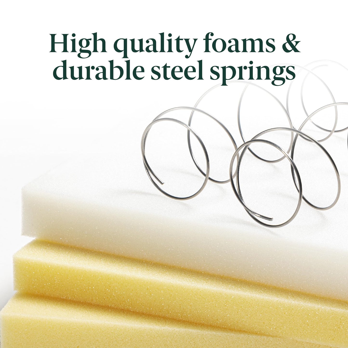 10 Inch Full Size Hybrid Spring Mattress in a Box, Medium Firm Bed with Durable Support, Fiberglass-Free, Certified Safe Foams & Fabric