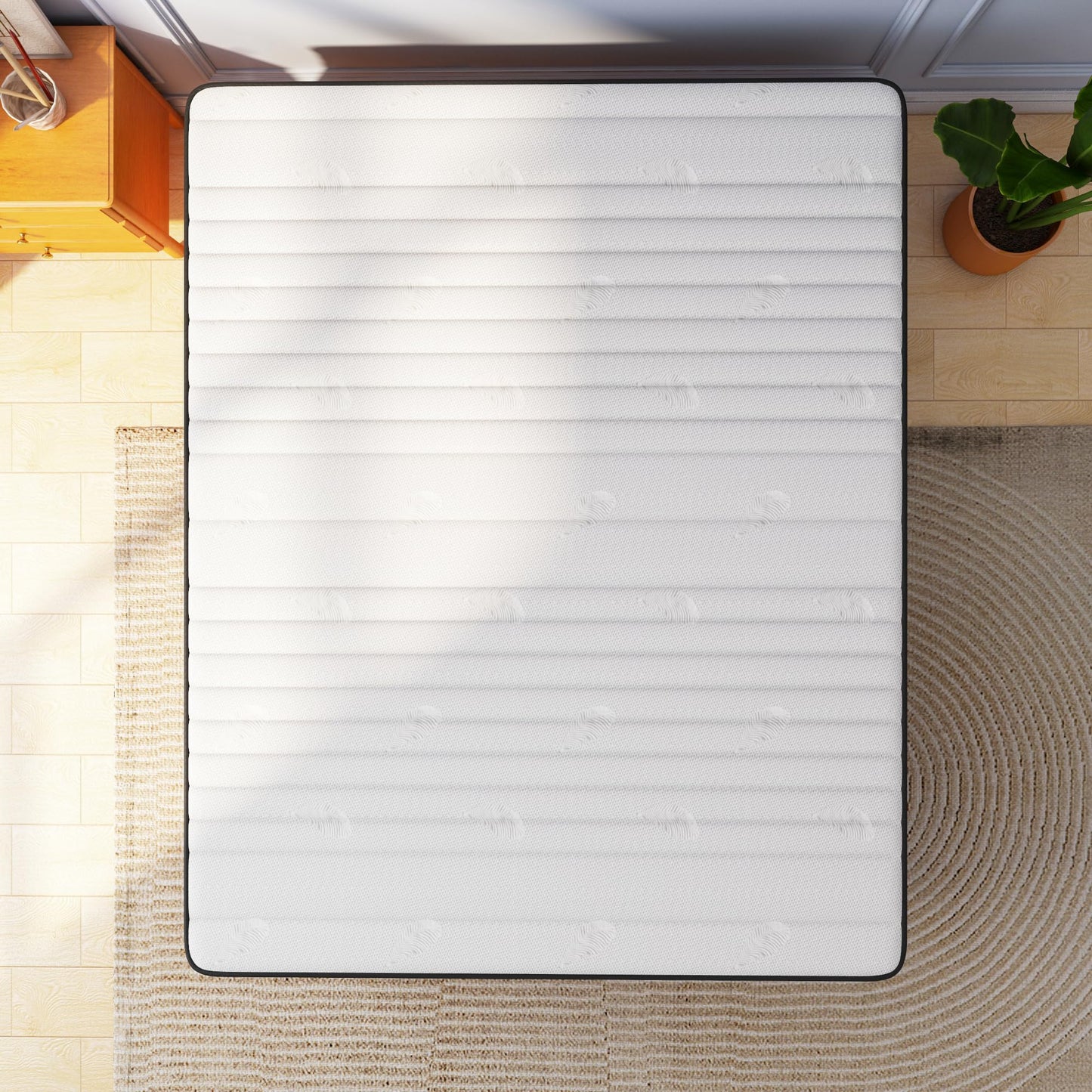 10 Inch Queen Hybrid Mattress | Firm Memory Foam with Pocket Springs | Pressure Relief & Supportive