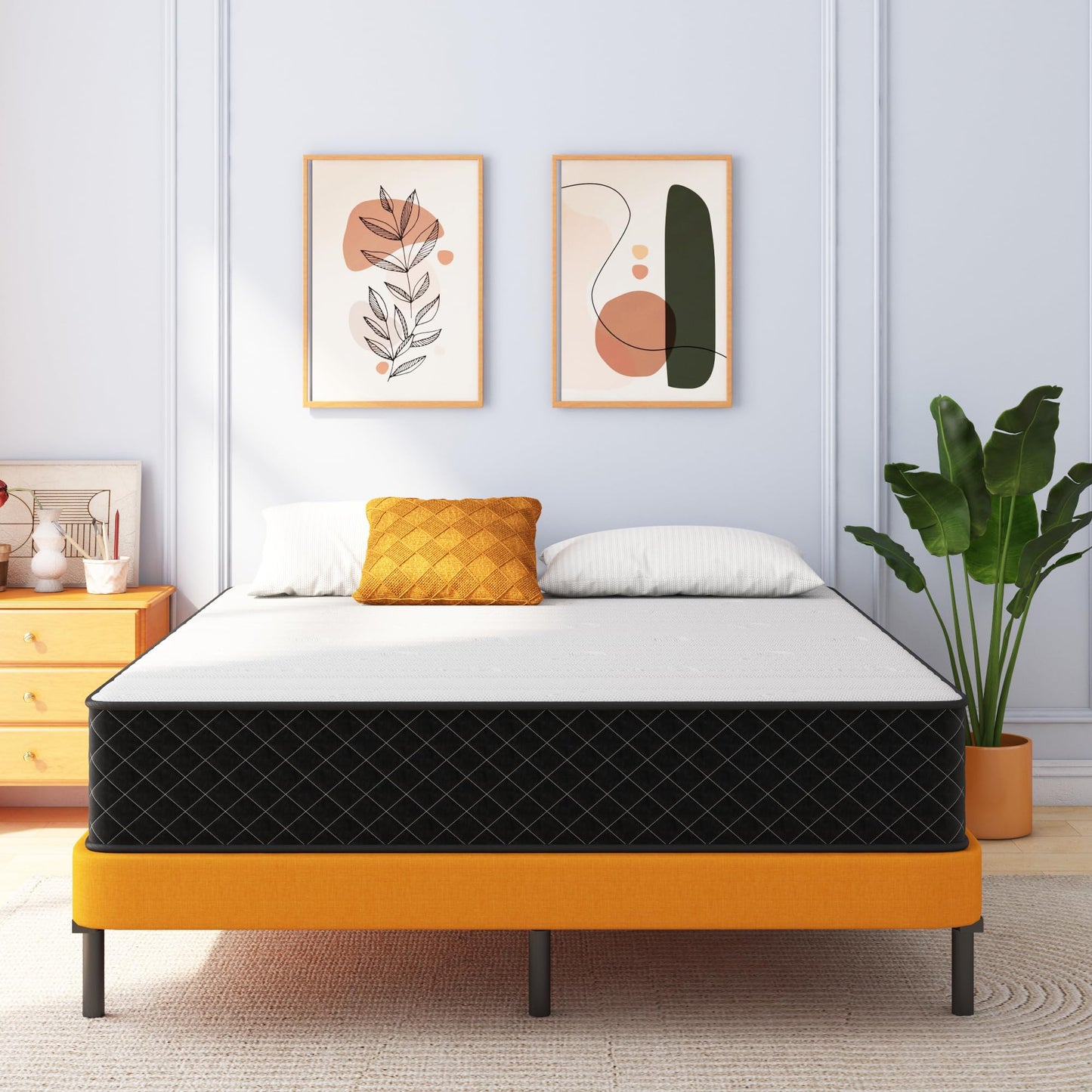 12 Inch Queen Hybrid Mattress | Memory Foam with Pocket Springs | Pressure Relief | Fiberglass Free