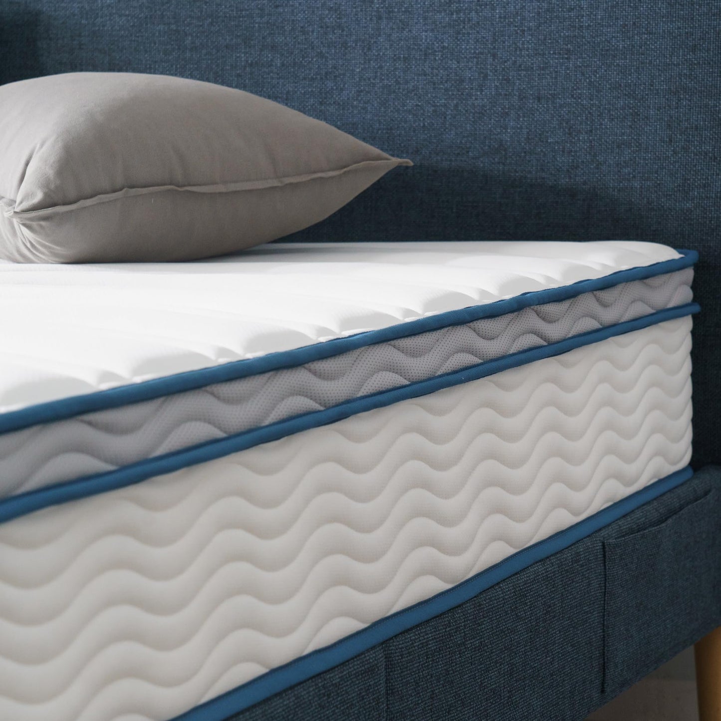 10 Inch Twin Size Hybrid Spring Mattress in a Box, Medium Firm Bed with Durable Support, Fiberglass-Free, Certified Safe Foams & Fabric