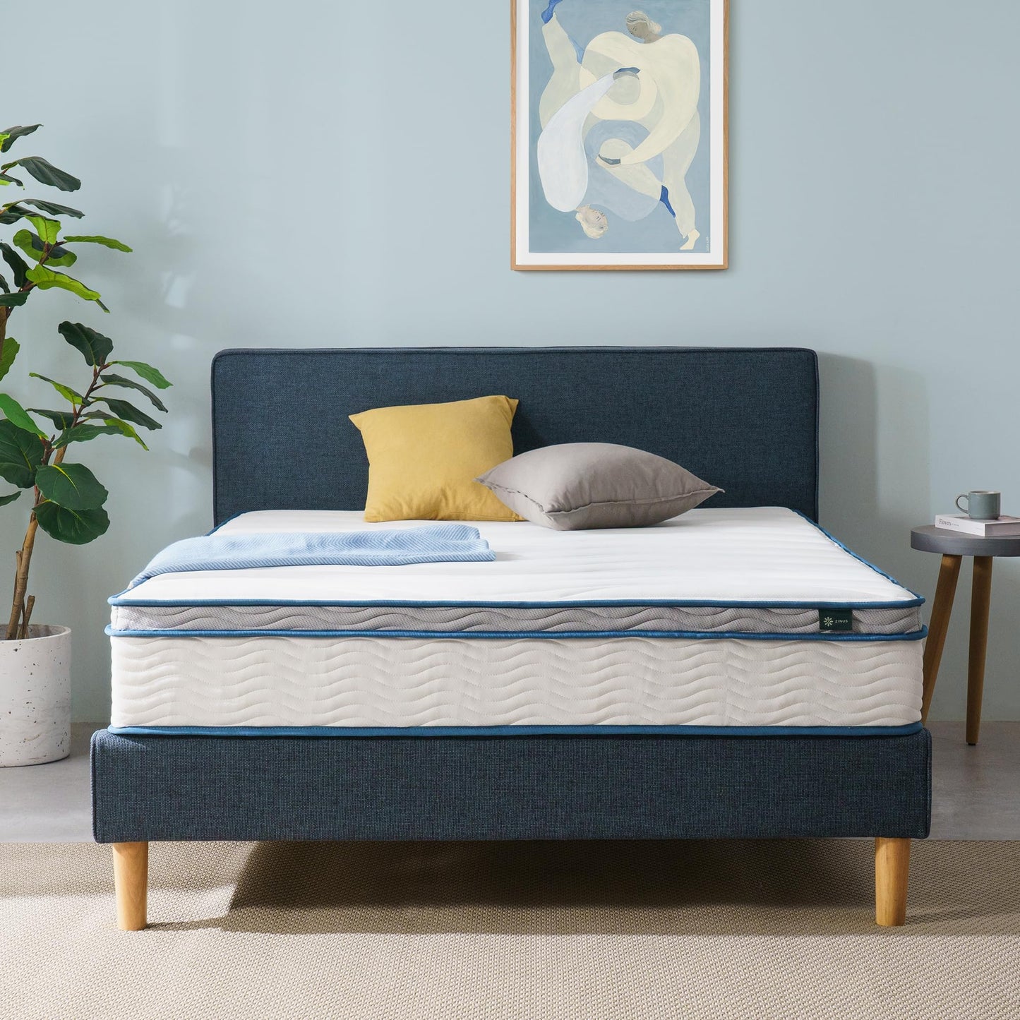 10 Inch Full Size Hybrid Spring Mattress in a Box, Medium Firm Bed with Durable Support, Fiberglass-Free, Certified Safe Foams & Fabric