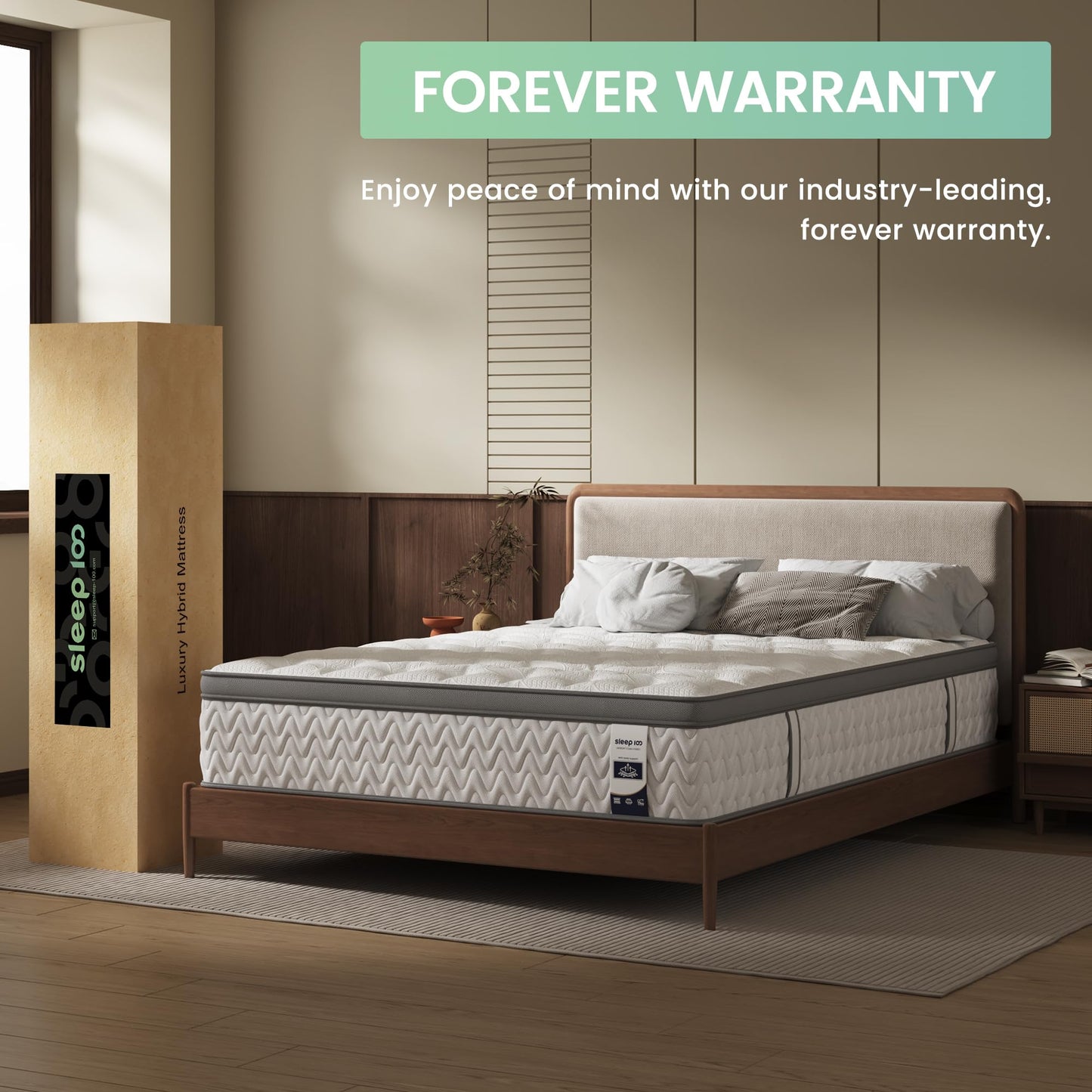 12 Inch Queen Hybrid Mattress | 5-Zone Firm with Lumbar & Shoulder Support | Pain Relief, Fiberglass Free | 365 Night Trial