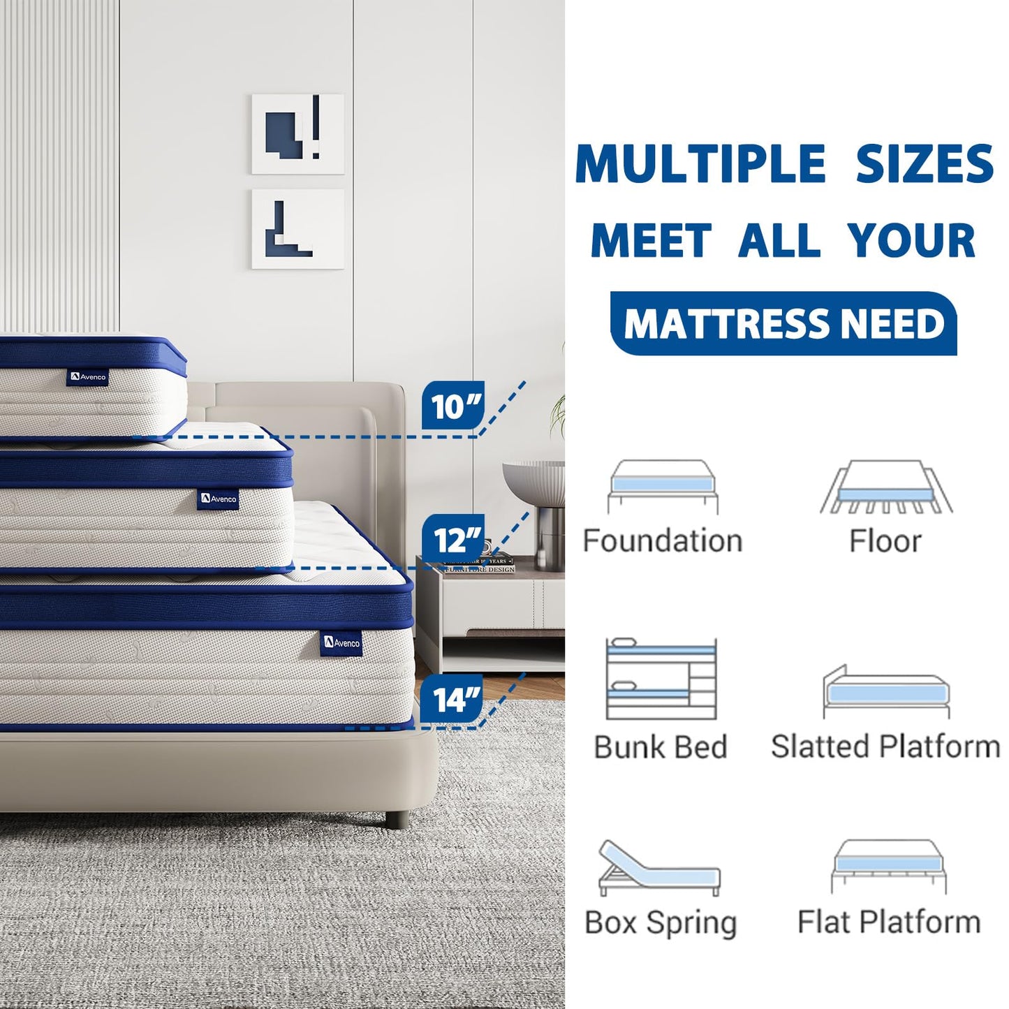 8 Inch Twin XL Mattress in a Box, Medium Soft Bed with Breathable Fabric & Adaptive Support, CertiPUR-US Certified