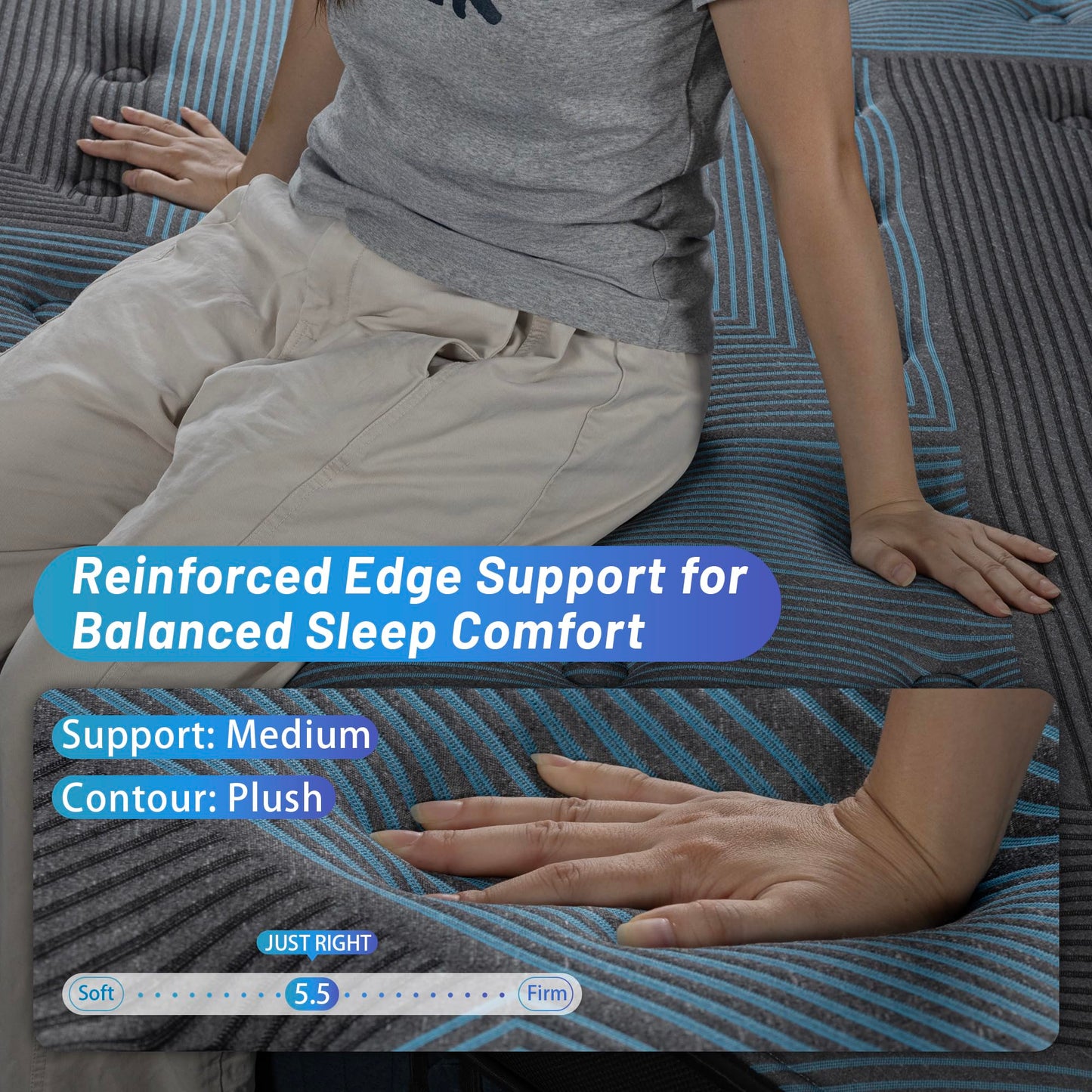 Twin Mattress, 12 Inch Hybrid Bed in a Box with Gel Memory Foam & Pocket Springs, Medium Firm Cooling Pressure Relief & Edge Support