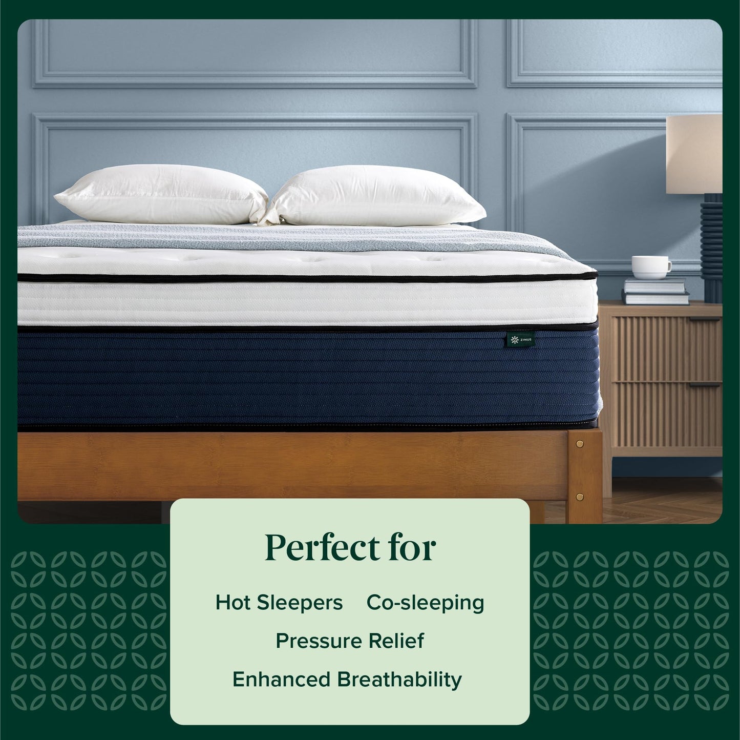 14 Inch California King Hybrid Mattress in a Box, Medium Plush Bed with Cooling Comfort Support & Motion Isolation, Fiberglass-Free, Certified Safe Foams & Fabric