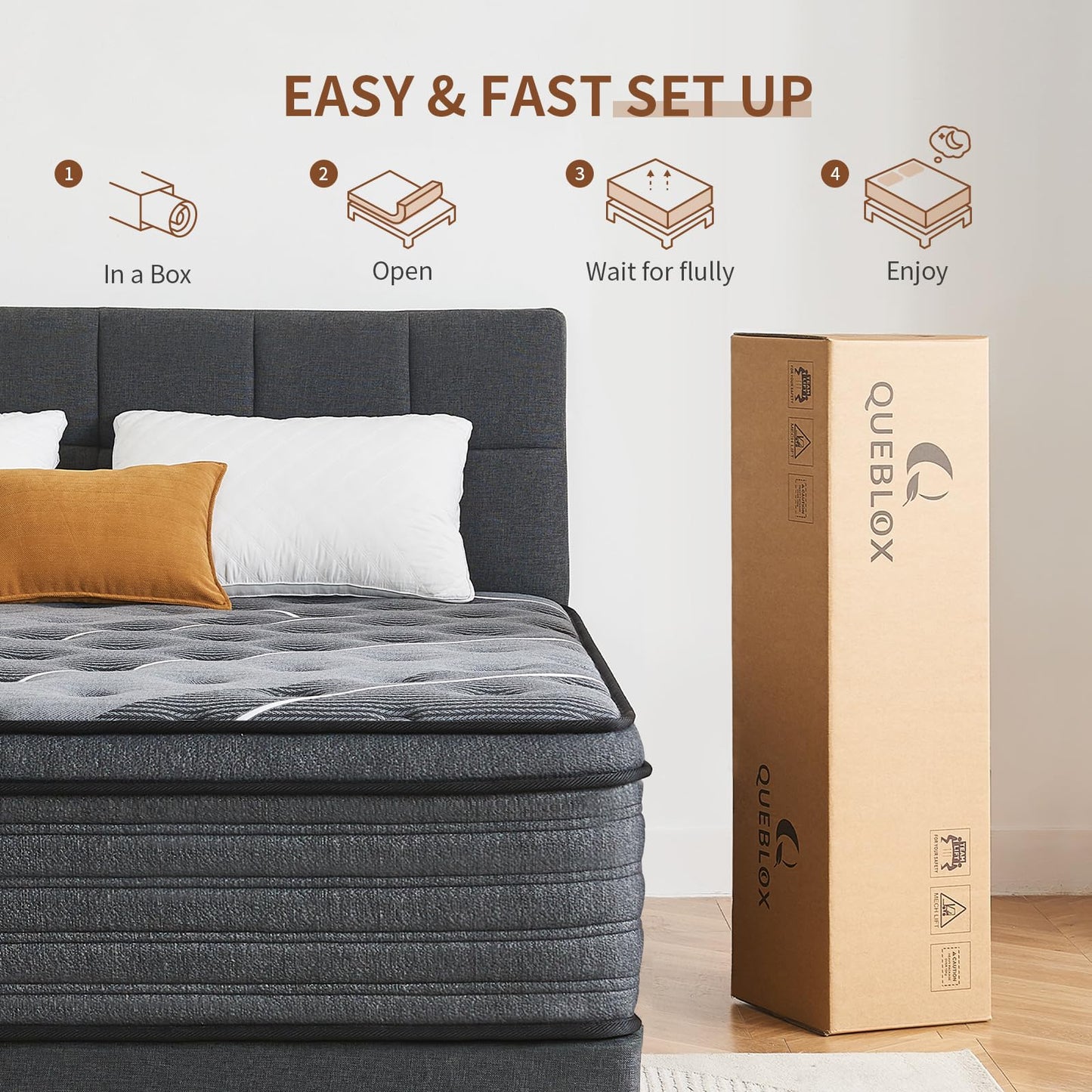 12 Inch Full Hybrid Mattress | Medium Firm Memory Foam with Pocket Springs | Pressure Relief | CertiPUR-US Certified