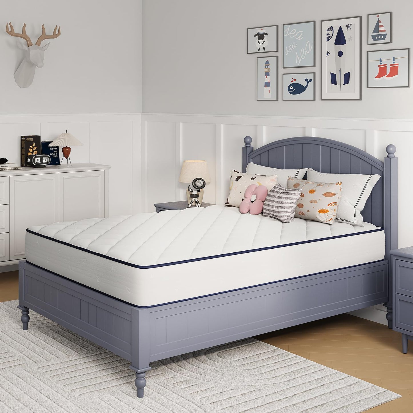 10 Inch Full Size Hybrid Mattress in a Box, Comfort Foam & Pocket Coils for Pressure Relief & Motion Isolation