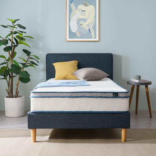 10 Inch Twin Size Hybrid Spring Mattress in a Box, Medium Firm Bed with Durable Support, Fiberglass-Free, Certified Safe Foams & Fabric