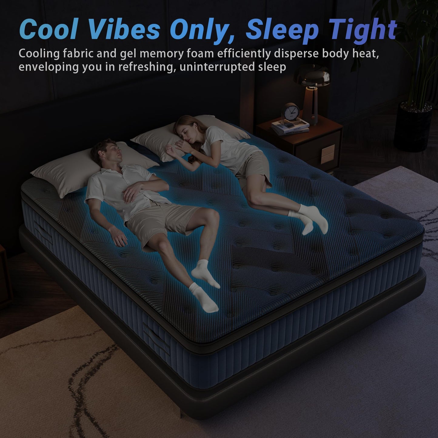 Queen Mattress, 12 Inch Hybrid Bed in a Box with Gel Memory Foam & Pocket Springs, Medium Firm Cooling Pressure Relief & Edge Support