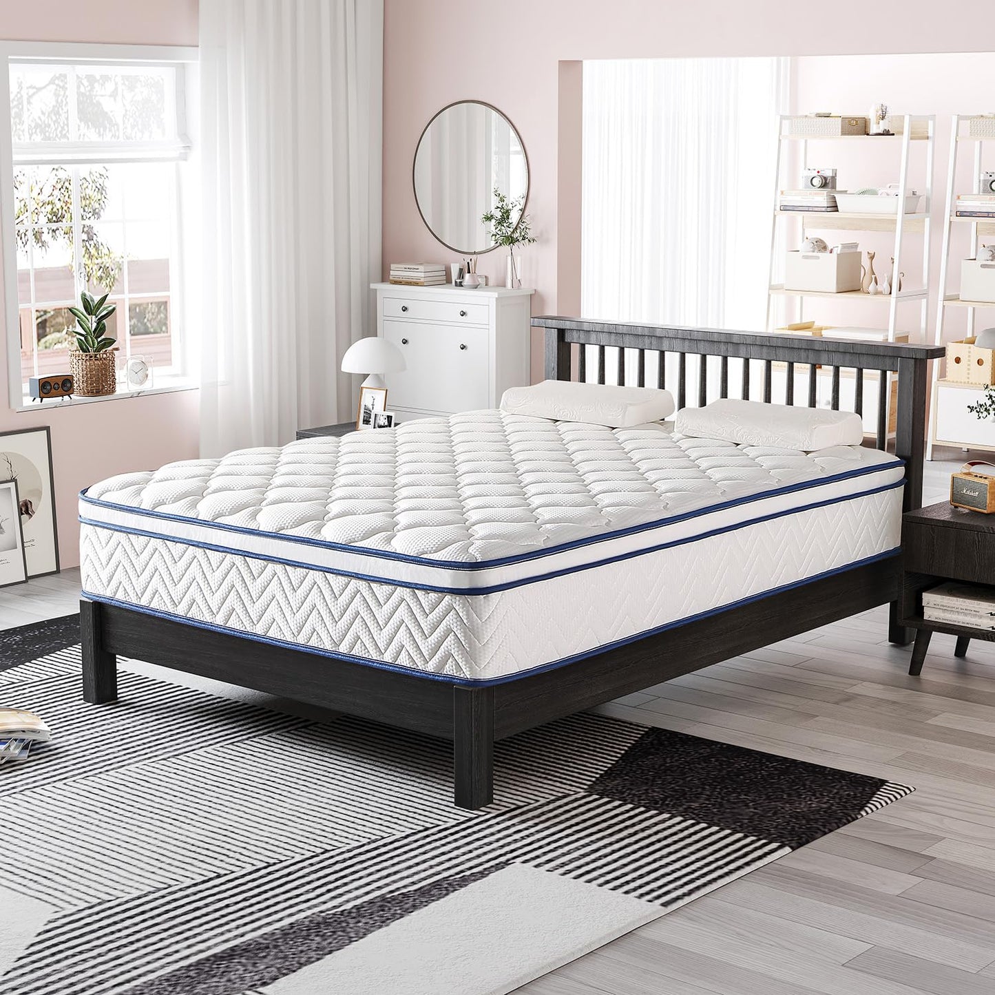 12 Inch Twin Size Hybrid Mattress in a Box, Gel Memory Foam & Pocket Springs for Support & Pressure Relief, CertiPUR-US Certified, Fiberglass-Free, 38" × 75"