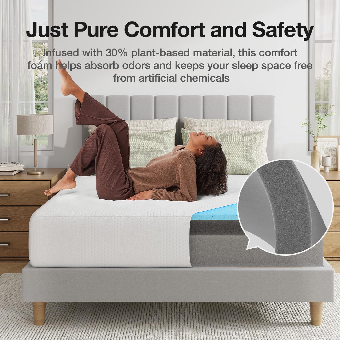 10 Inch Queen Size Gel Memory Foam Mattress in a Box, Cooling Bed for Comfortable Sleep, CertiPUR-US Certified