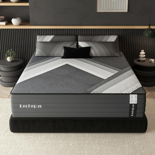 14 Inch Twin Hybrid Mattress | Extra Firm Gel Memory Foam | Flippable Dual Side, Lumbar & Hip Support | Fiberglass Free, CertiPUR-US Certified