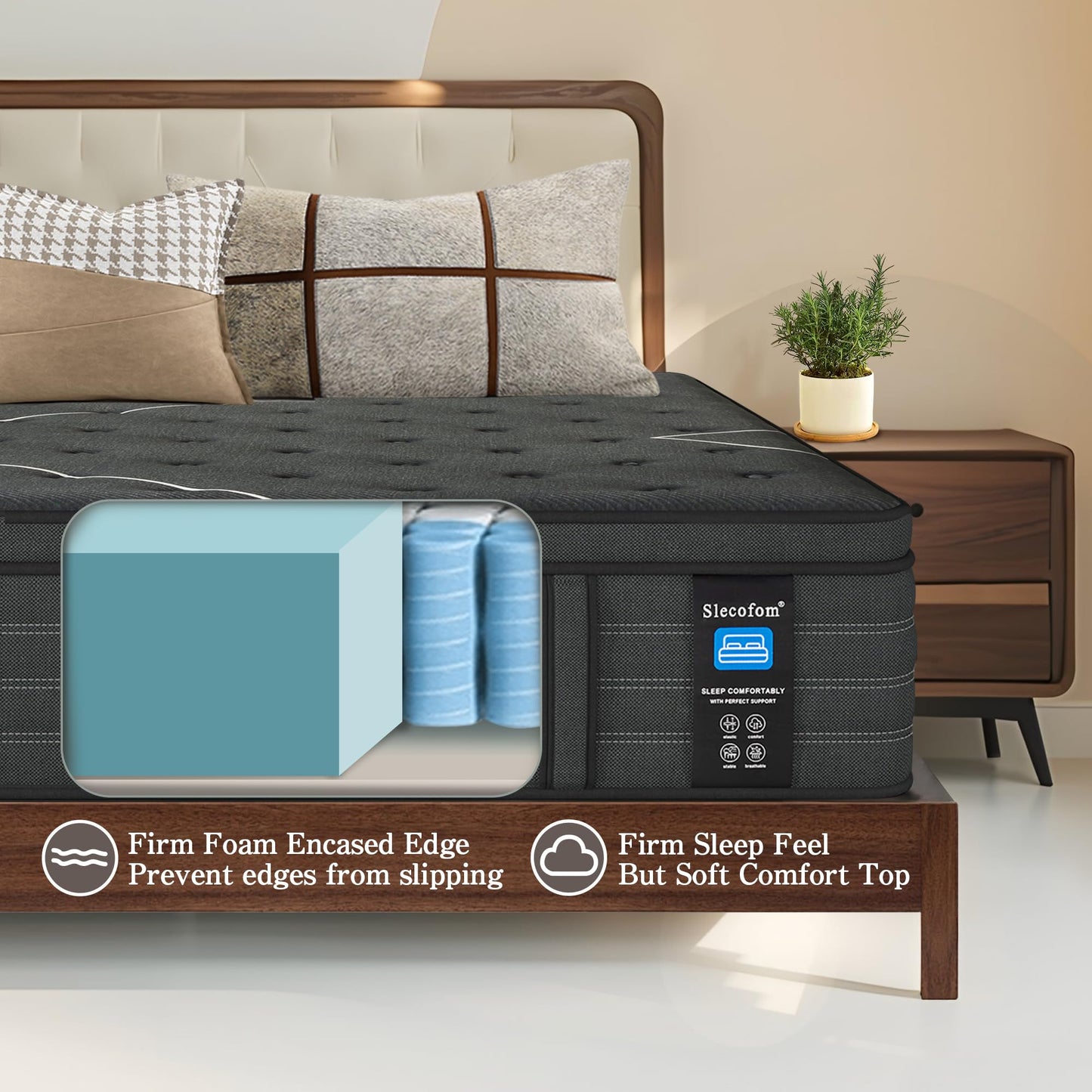 12 Inch Twin Hybrid Mattress | Medium Firm Memory Foam with Pocket Springs | Pressure Relief | CertiPUR-US Certified