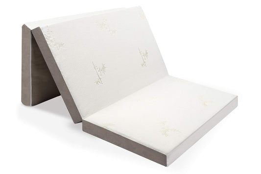 4 Inch Twin Size Trifold Foam Mattress, Medium Firm, Portable & Foldable with Washable Cover, Guest Bed for Floor, RV, Travel & Camping, 75" × 38"