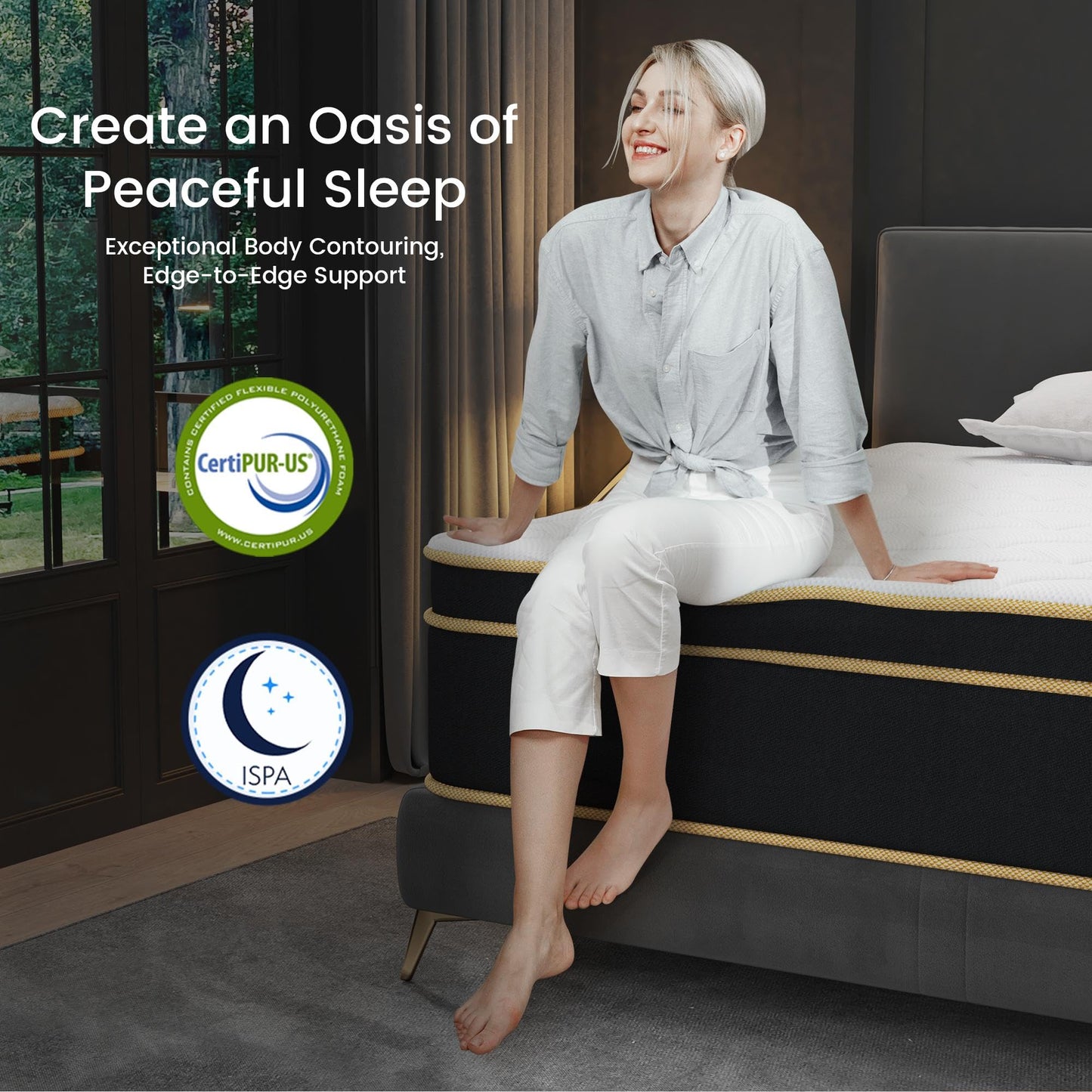 12 Inch Full Size Mattress, Soft & Comfortable Bed with Breathable Material, Four-Sided Reinforcement, Quiet & Easy to Clean, Vacuum Packed