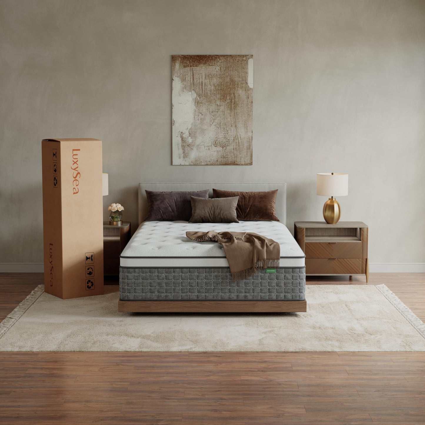 12 Inch King Size Hybrid Memory Foam Mattress in a Box, Pocket Springs for Motion Isolation & Silent Sleep, Medium Firm Bed with Pressure Relief