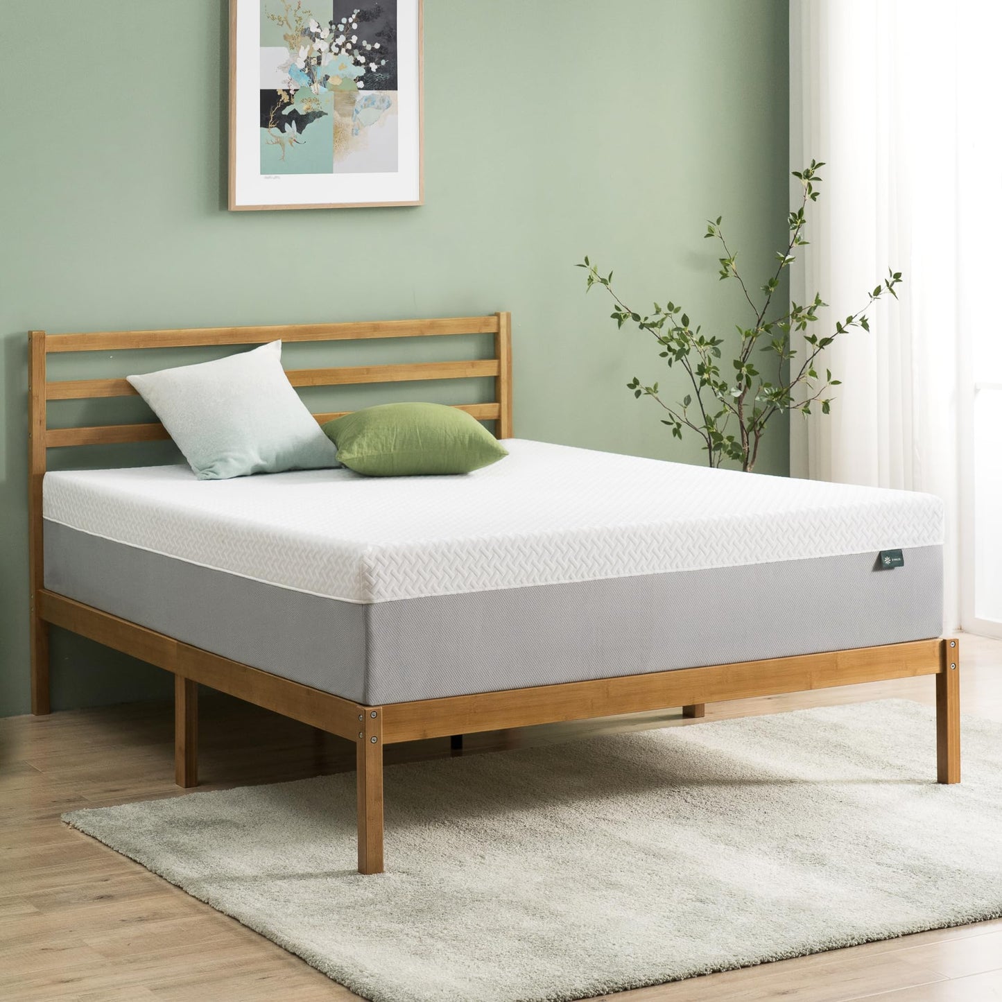10-Inch Green Tea Cooling Memory Foam Mattress, Twin Size, Medium Firm, Fiberglass Free, Certified Safe Foams, Mattress in a Box