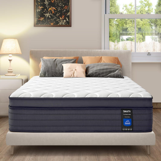 14 Inch Queen Size Hybrid Mattress in a Box, Pocket Springs for Motion Isolation, Pressure Relief & Strong Edge Support