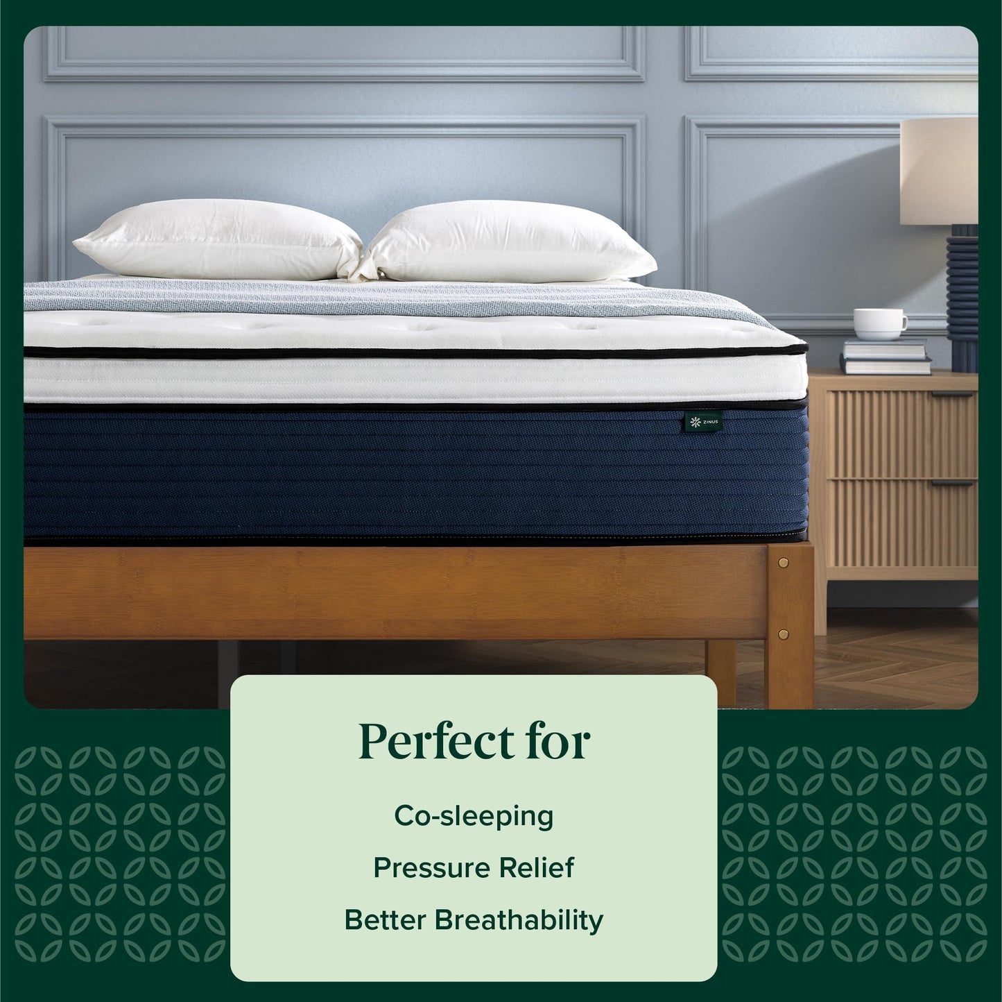 10 Inch King Size Hybrid Mattress in a Box, Medium Plush Bed with Comfort Support & Motion Isolation, Fiberglass-Free, Certified Safe Foams & Fabric