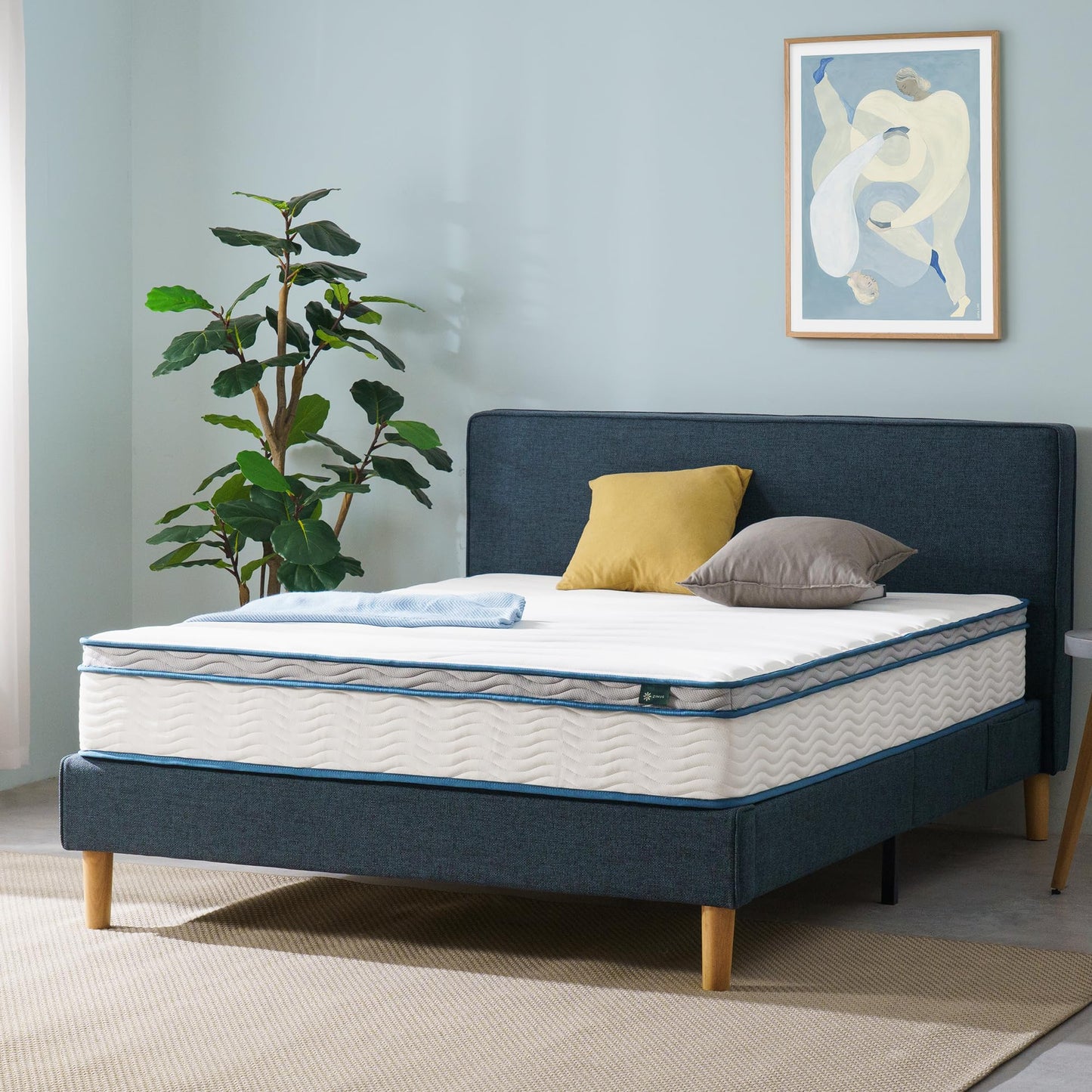 10 Inch Twin Size Hybrid Spring Mattress in a Box, Medium Firm Bed with Durable Support, Fiberglass-Free, Certified Safe Foams & Fabric