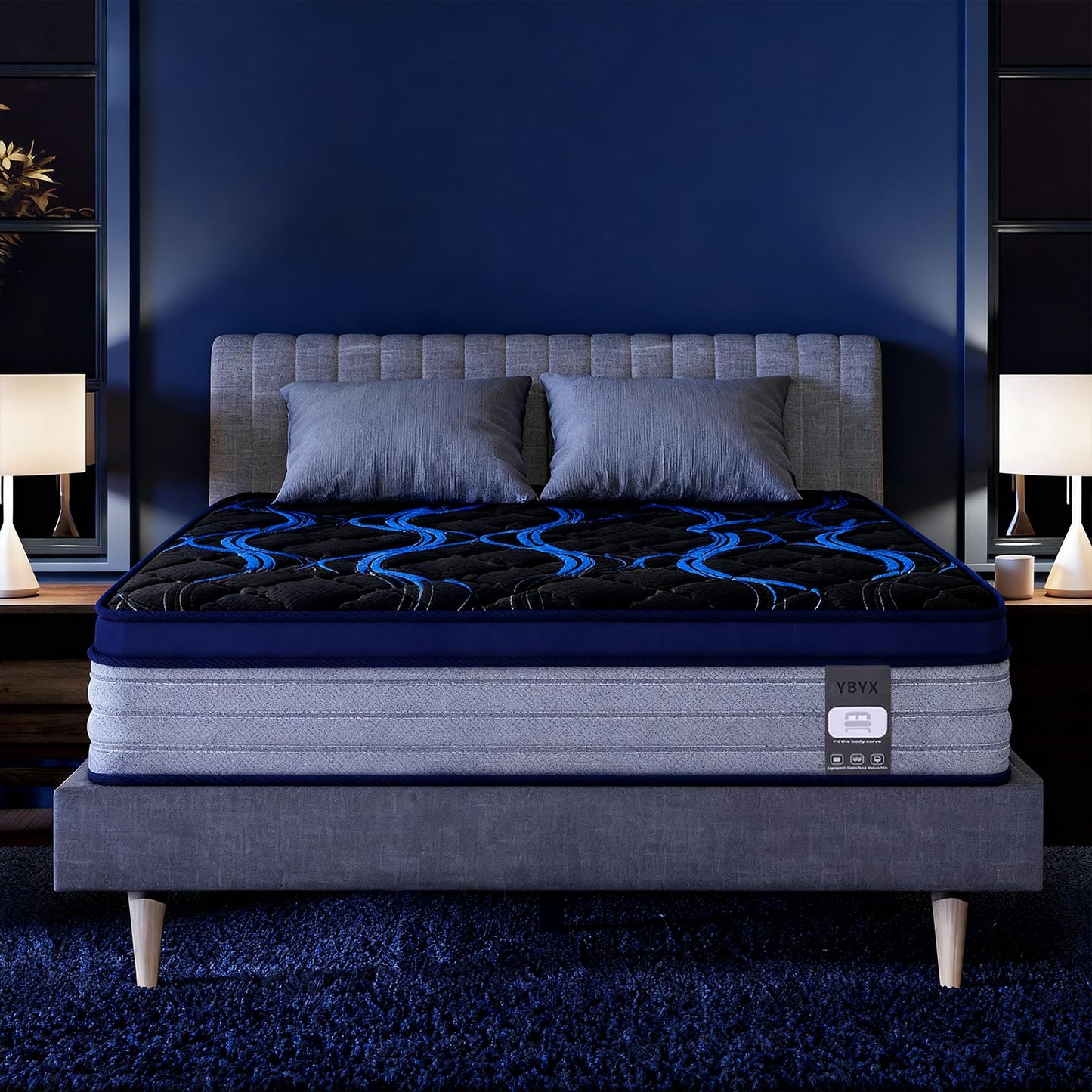 King Mattress, 12 Inch Medium Firm Hybrid Bed in a Box, Memory Foam with Zoned Pocket Coils, Motion Isolation & Edge Support