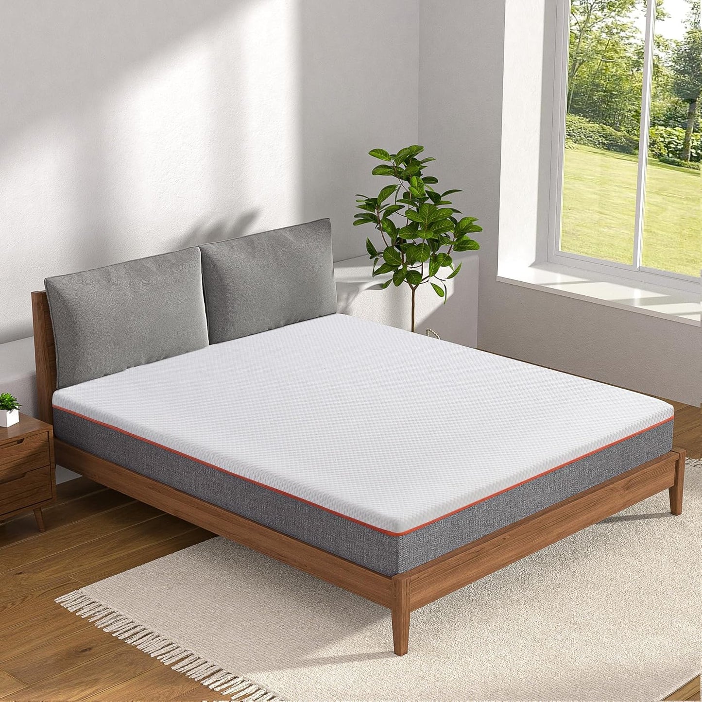 California King Mattress, 8 Inch Medium Firm Memory Foam Bed, Charcoal Infused with Washable Cover & Cooling Pressure Relief