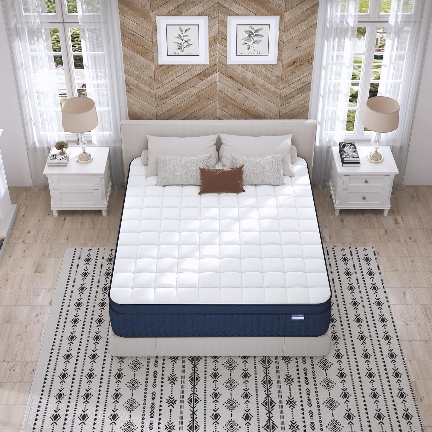 14 Inch Queen Size Hybrid Mattress in a Box, Gel Memory Foam & Pocket Spring for Comfort, Pressure Relief, Edge Support