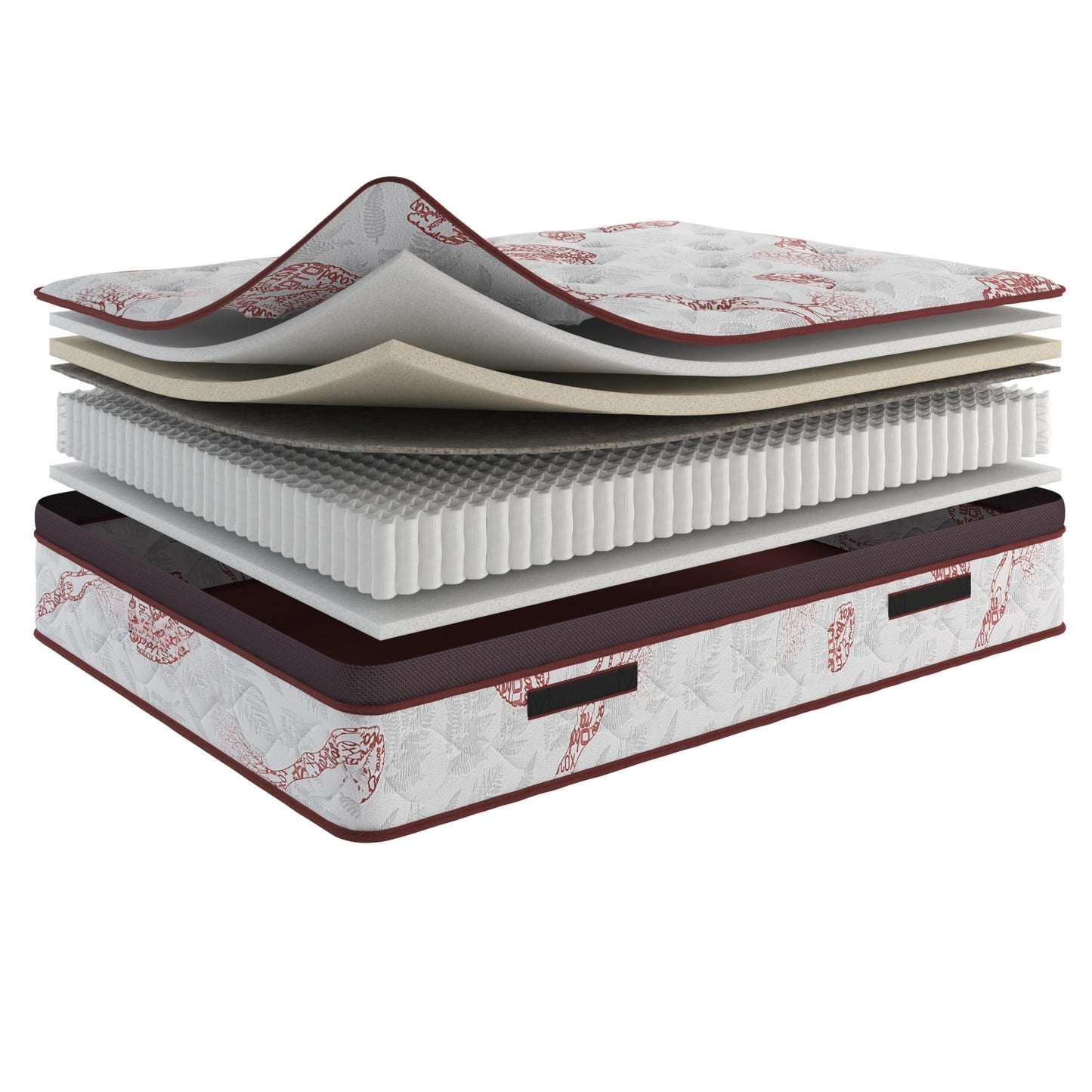 7.5 Inch Twin Size Hybrid Mattress in a Box, Extra Firm Bed with Foam Encased Bonnell Springs, Made in USA, Fiberglass-Free