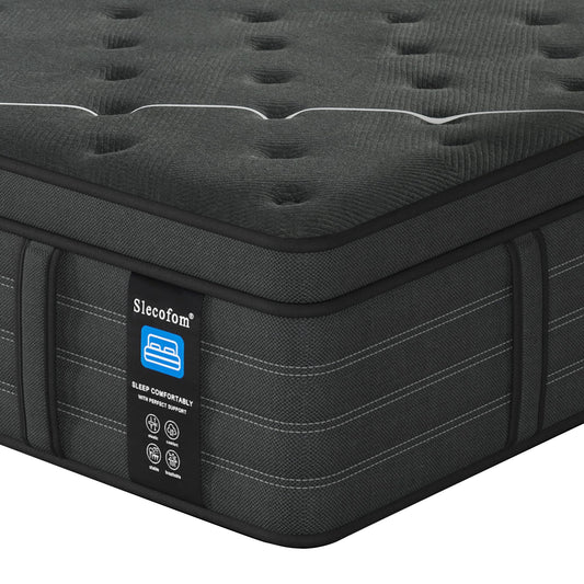 14 Inch Queen Hybrid Mattress | Extra Firm Gel Memory Foam | Flippable Dual Side, Lumbar & Hip Support | Fiberglass Free, CertiPUR-US Certified