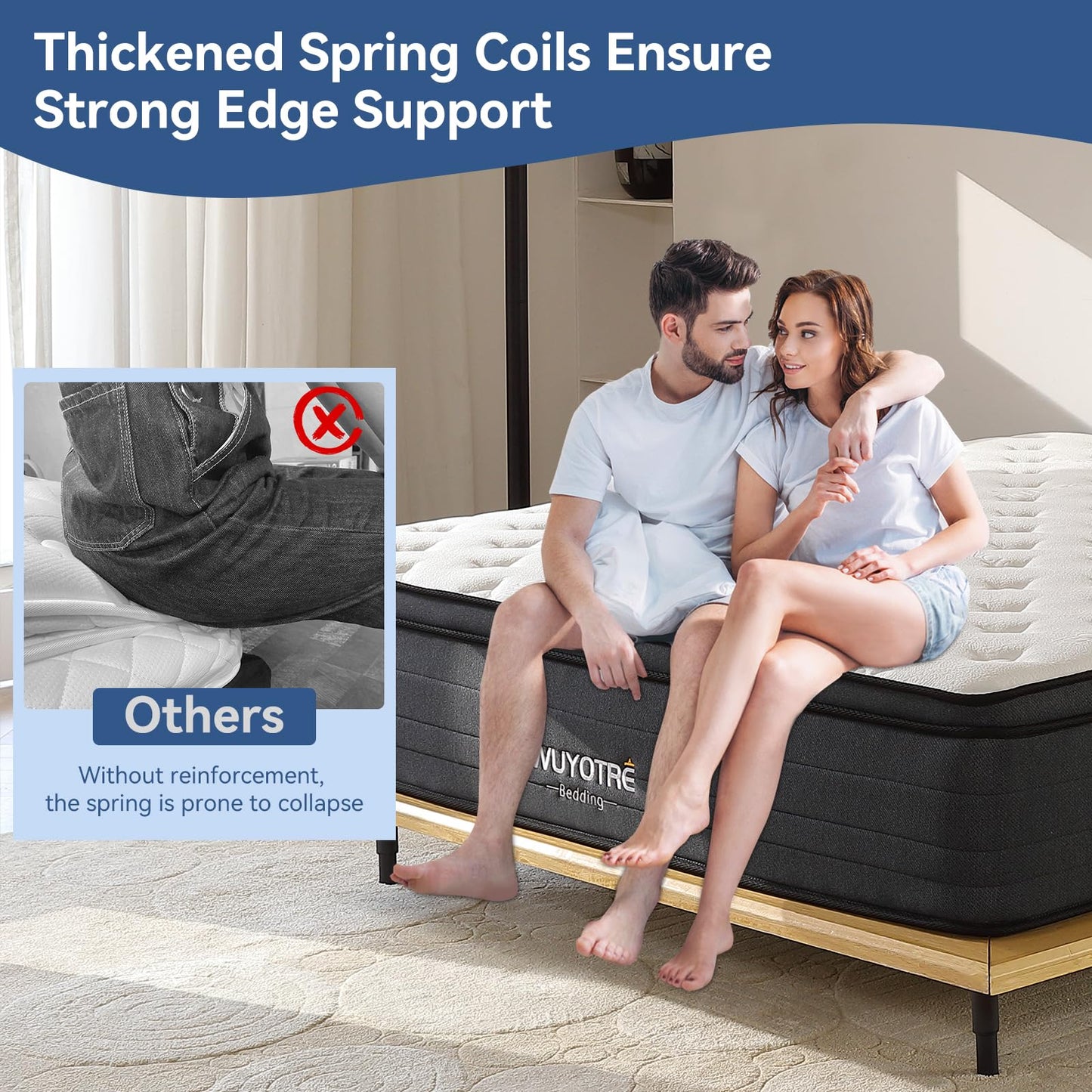 10 Inch Full Size Hybrid Mattress in a Box, Cooling Memory Foam & Independent Springs, Soft Breathable Bed for Back Pain Relief, Medium, CertiPUR-US