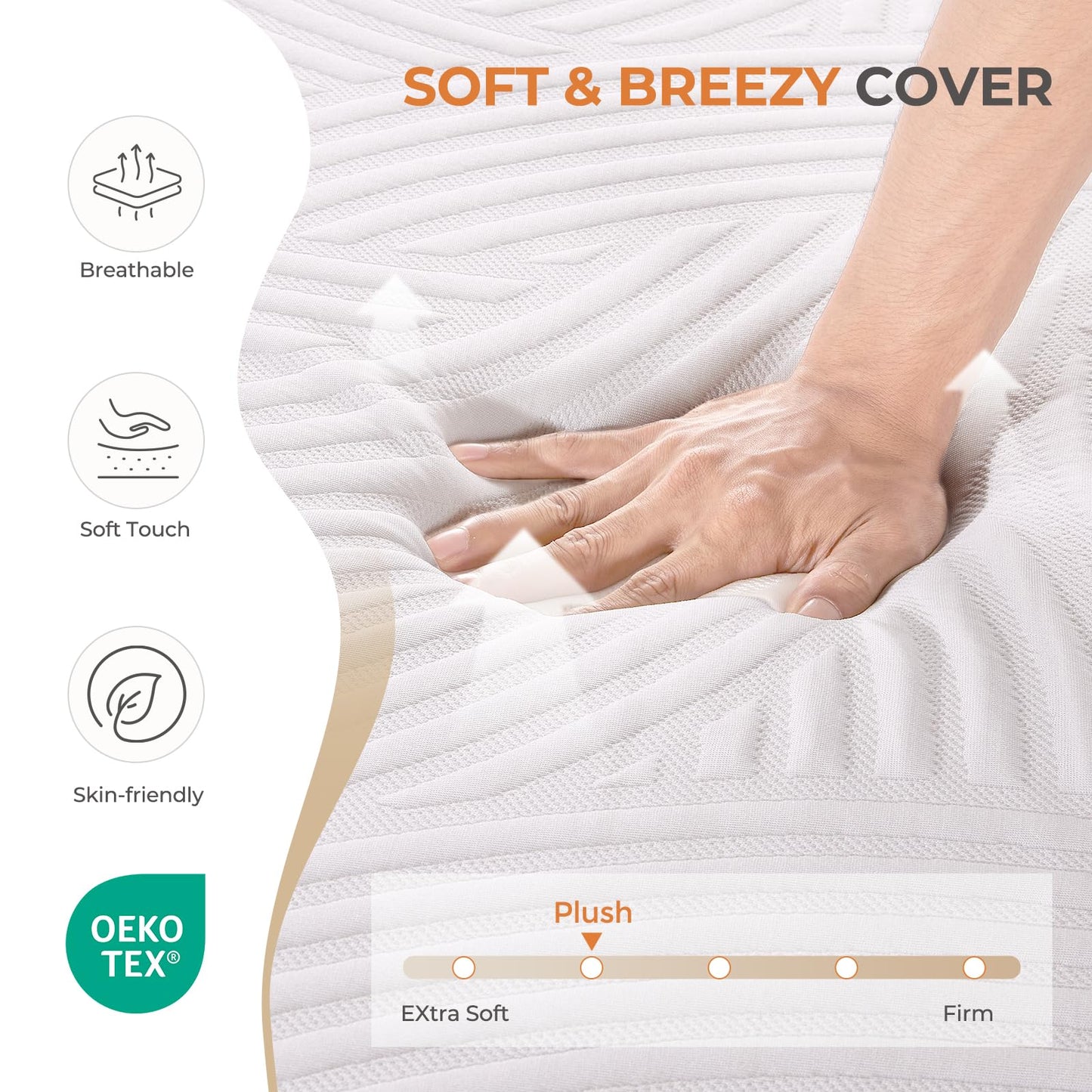 King Size Mattress, 12 Inch Memory Foam Bed in a Box, Plush Feel, Pressure Relief & Motion Isolation, CertiPUR-US Certified
