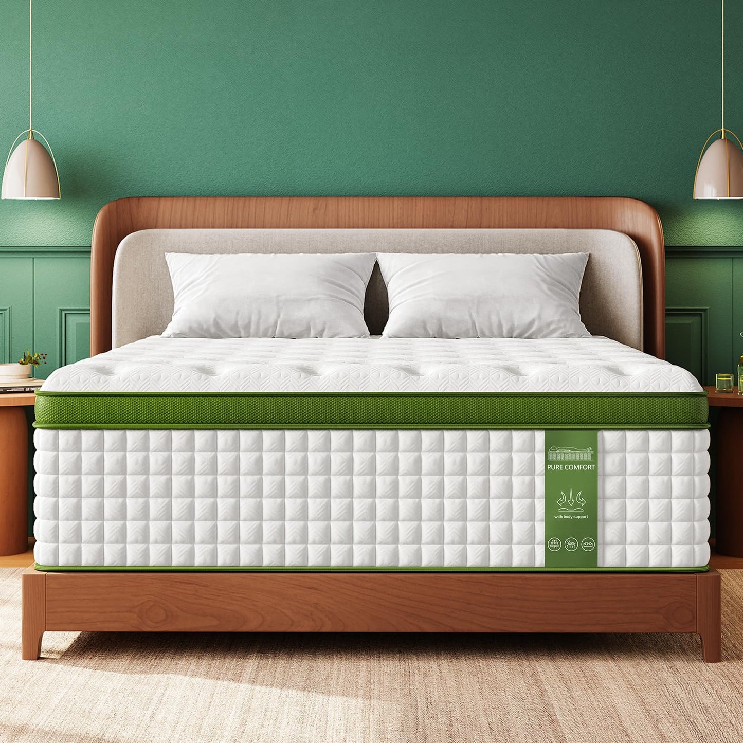 ZINUS 12 Inch Green Tea Essential Memory Foam Mattress, King, Medium Feel, Fiberglass-Free, Breathable Airflow Foam, Certified Safe, Mattress in a Box