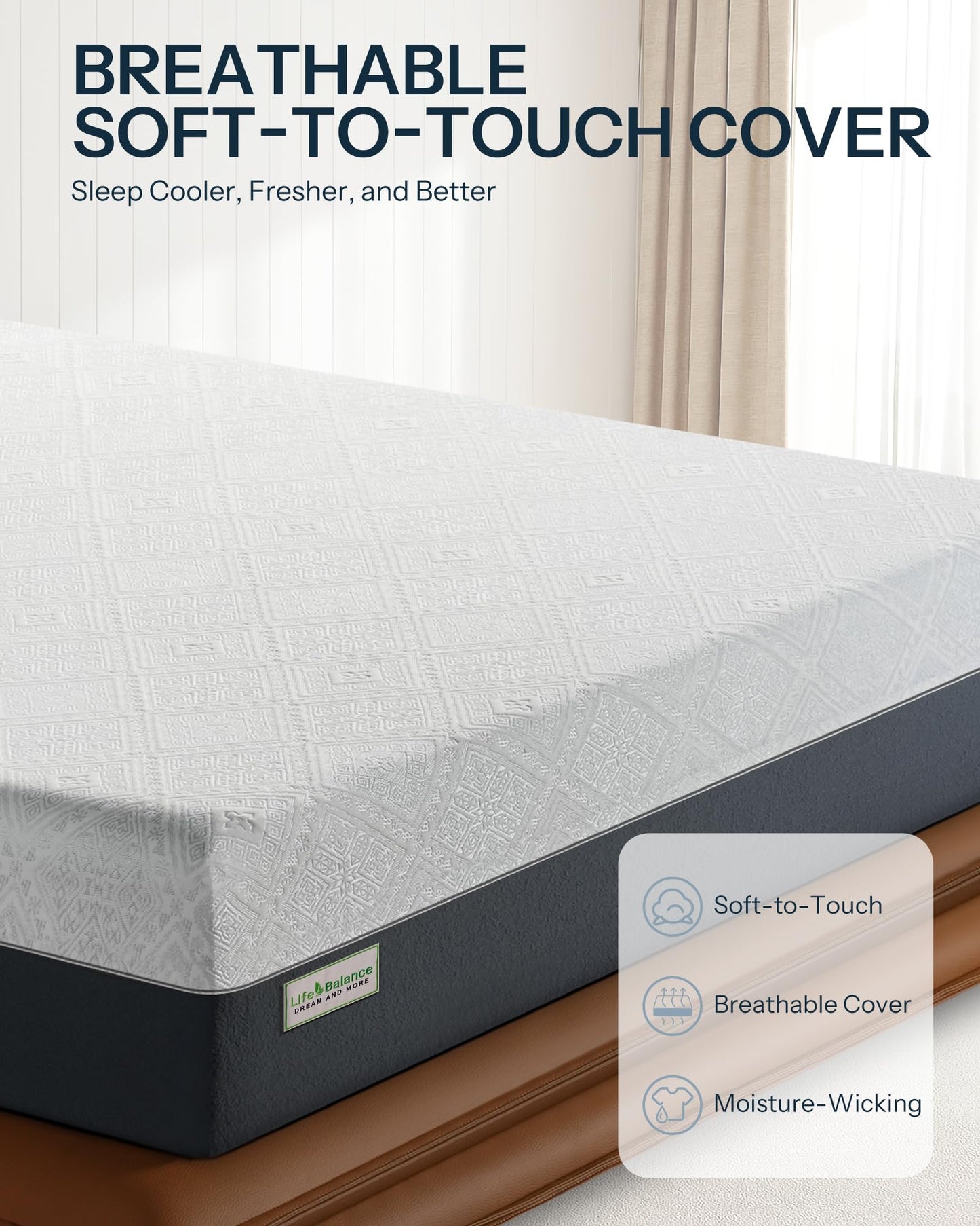 10 Inch Full Size Cooling Gel Memory Foam Mattress in a Box, Medium Firm Bed for Pressure Relief & Motion Isolation, CertiPUR-US Certified, Made in USA