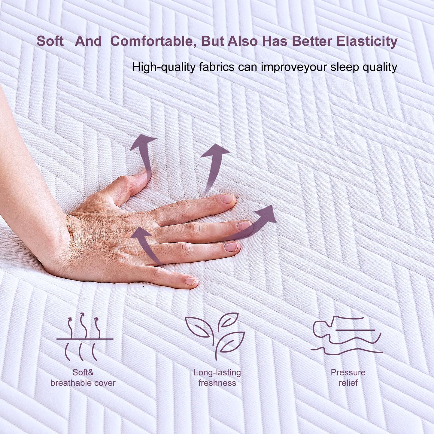 Queen Mattress, 10 Inch Gel Memory Foam Bed in a Box, Medium Firm for Cool Sleep, Pressure Relief & CertiPUR-US Certified