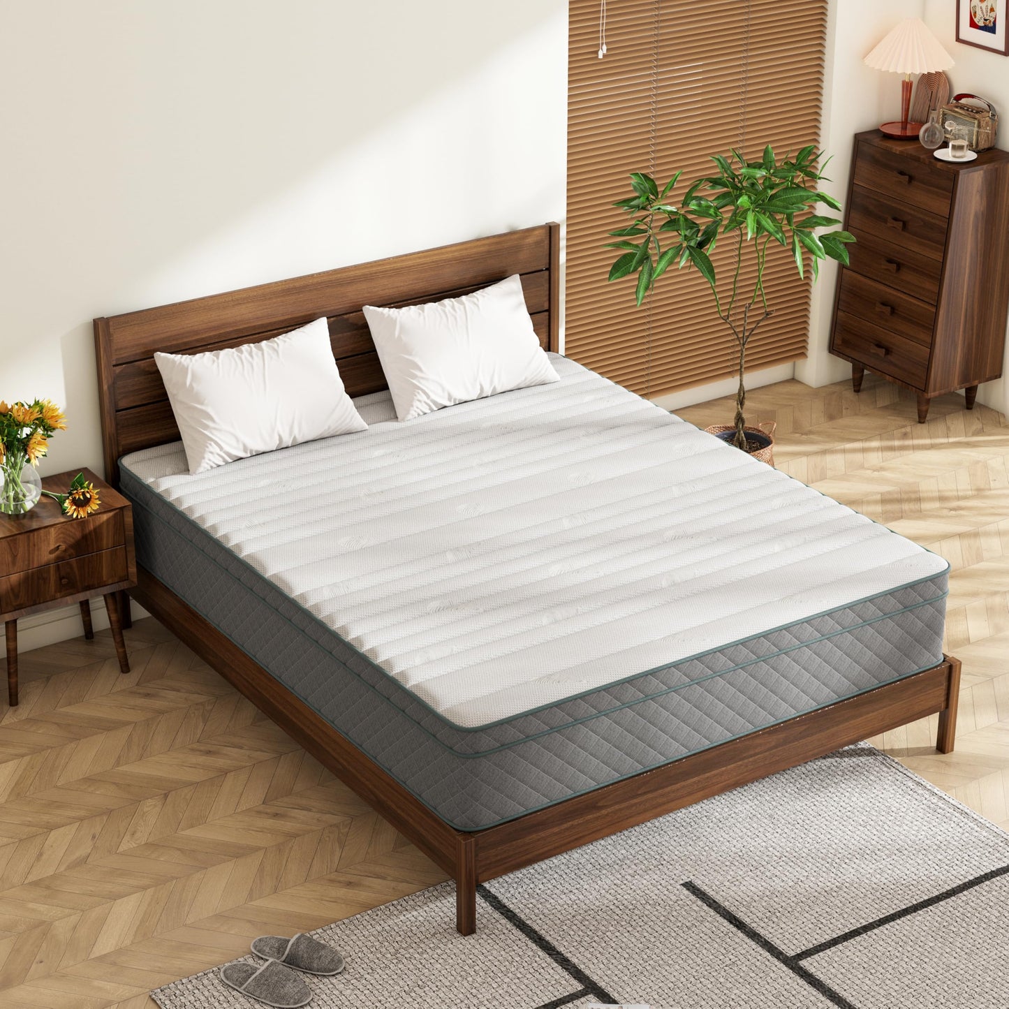 12 Inch Queen Hybrid Mattress | Medium Firm Memory Foam with Pocket Springs | CertiPUR-US Certified, Fiberglass Free