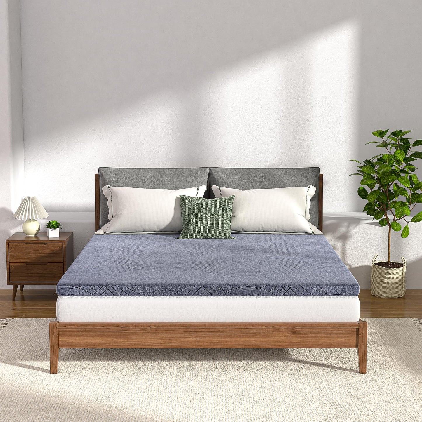 California King Mattress Topper, 2 Inch Gel Infused Memory Foam Pad with Washable Cover, Cooling Comfort & Pressure Relief