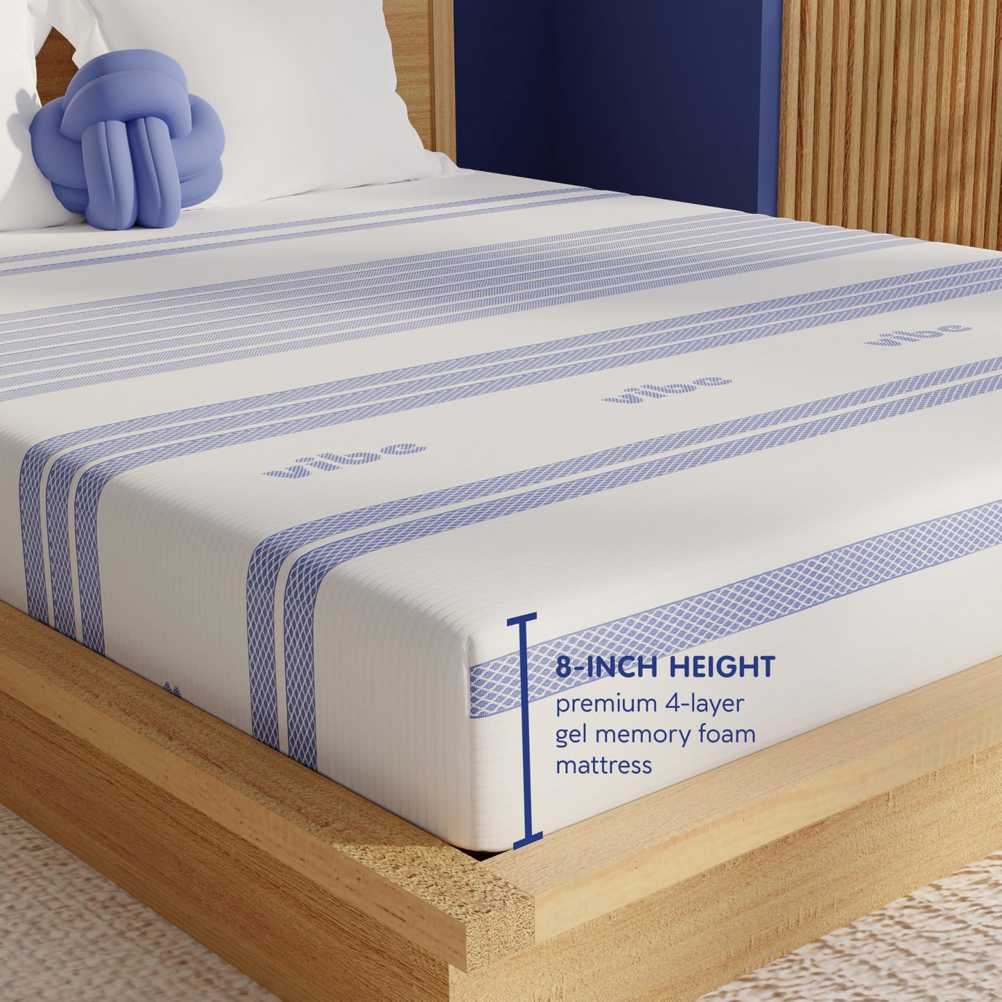 8 Inch King Memory Foam Mattress | Gel Bed in a Box | Fiberglass Free | CertiPUR-US Certified | White